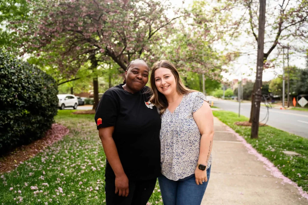 Nika and her social worker Marissa