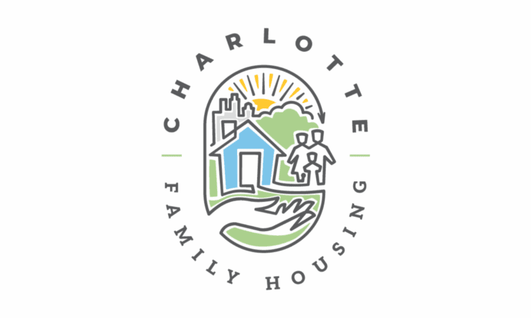 Charlotte Family Housing logo with house and family.
